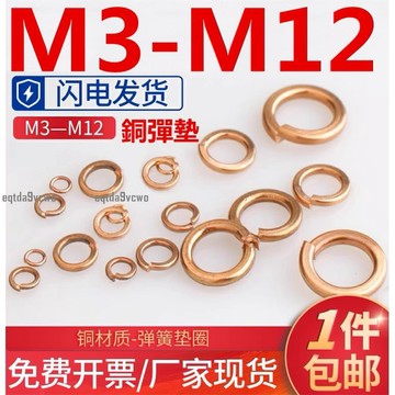 熱賣💯（M3-M12）國標銅彈墊/青銅彈簧墊圈/彈墊片/華司墊圈GB93 M3M4M5M6M8M10M12