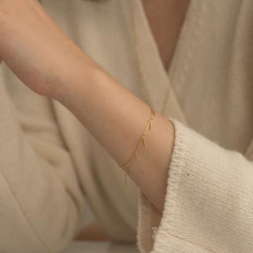 質感手鏈女鈦鋼鍍金ins設計師設計復古冷淡風時尚手飾潮人