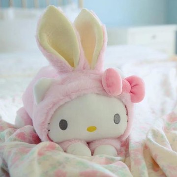 粉色兔子美樂蒂毛絨紙巾抽套 車載趴兔紙巾抽紙巾套車用紙巾抽套