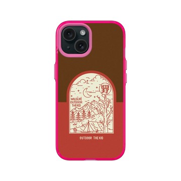 iPhone 15 Clear 粉漾桃 - KID - 夜宿露營KID