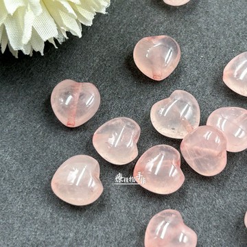 【療手作】芙蓉粉晶 心型巴西粉晶 愛心形狀 散珠 串珠 粉水晶 水晶珠 水晶手鍊 手作材料