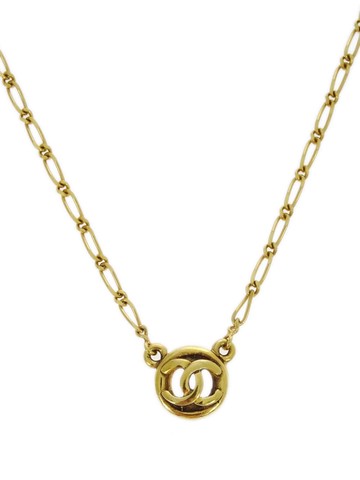 CHANEL Pre-Owned - 1983 CC medallion necklace - women - Gold Plated - One Size