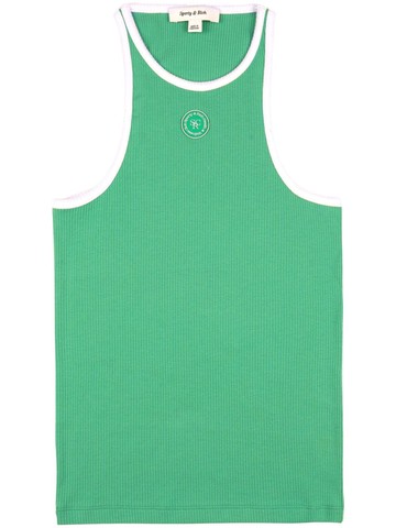 Sporty & Rich - SRHWC ribbed tank top - women - Cotton - XS - Green