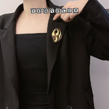 两件9.9折🔥臺灣出貨🔥可開發票✅簡約流線感不規則圓形胸針法式復古幾何高級西裝外套毛衣別針女潮