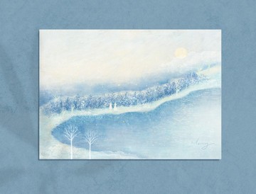 插畫明信片 - 海中的雪景