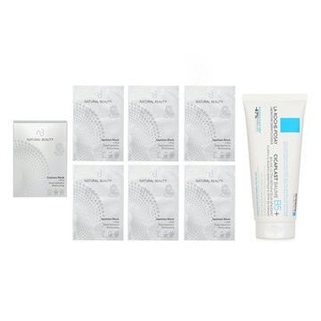 La Roche Posay - La Roche Posay B5全面修復霜 (新舊包裝隨機) 100ml X Natural Beauty r-PGA 超效保濕爆水氣墊面膜 (有效日期: 01/2026) 6x 20ml