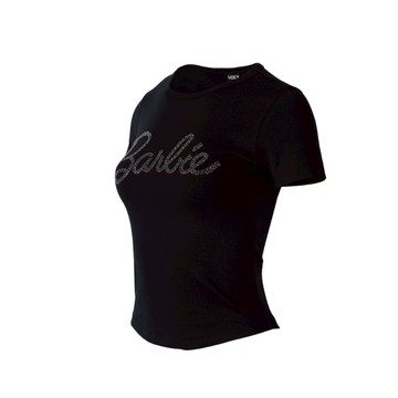 【HDEX】Barbie 聯名系列閃亮短袖上衣_黑色