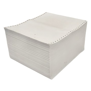 【出清品】45-[箱裝]電腦連續報表紙, 1P, 全頁, 雙切, 28 x 24.1cm, 全白色, 1個