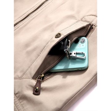 新款春秋純棉夾克中年男士商務休閑立領外套吉普戰車春季寬松男裝