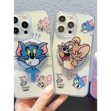 磁吸支架magsafes適用蘋果15pro手機殼iPhone14promax保護套13新款12可愛11pro貓咪老鼠16pro創意趣味十五女