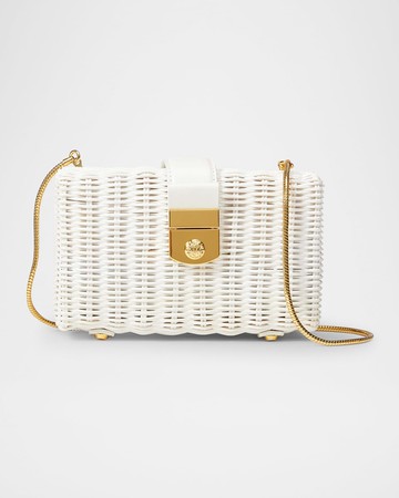 Lock Box Rattan Clutch Bag