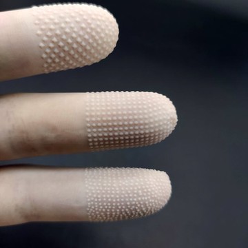 一次性乳膠手指套橙色防滑加厚耐磨切口超薄勞保工業防靜電指頭套