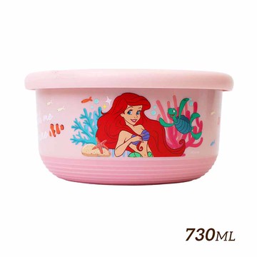 『HOUSUXI‧舒希』迪士尼小美人魚系列-不鏽鋼雙層隔熱碗730ml(A3)