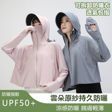KOOM 涼感抗UV防曬外套 透氣包指 連帽防曬衣 戶外/騎行防曬袖套