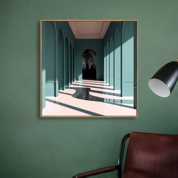 北歐極簡抽象ins風幾何建筑裝飾畫臥室床頭玄關壁畫餐廳酒店掛畫