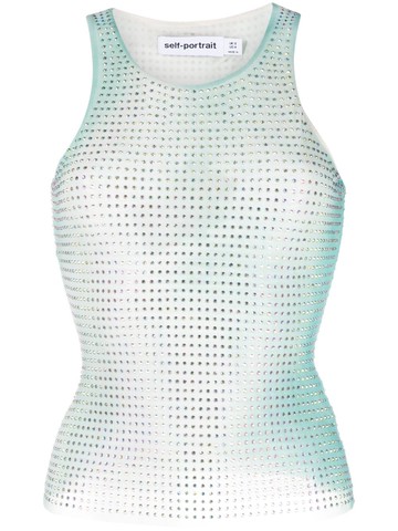 Self-Portrait - embellished tank top - women - Spandex/Elastane/Polyester/Polyester/Spandex/Elastane - 8 - Green