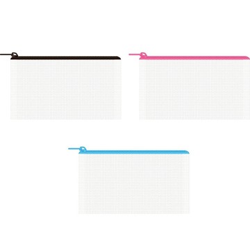 多功能口罩文具收納袋-(黑/粉紅/藍)【隨機出貨】墊腳石購物網