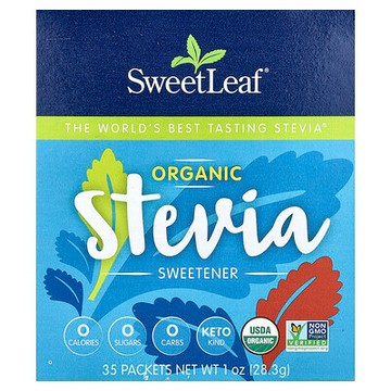 SweetLeaf Stevia, 有機甜葉菊甜味劑，35 包，1 盎司（28.3 克）
