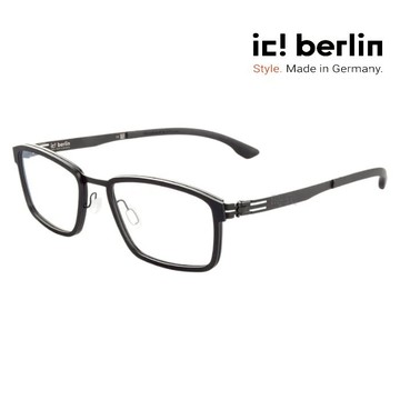 【ic! berlin】Gluck Black Rough Black 德國薄鋼眼鏡 公司貨 台南時代眼鏡