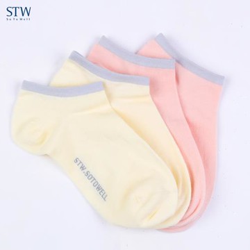 2雙STW襪子女棉襪透氣防滑船襪女夏季薄款純色吸汗淺口隱形短襪