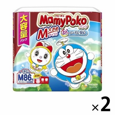 ユニ・チャームマミーポコパンツ おむつ パンツ Mサイズ（6～12kg）1セット（86枚入×2パック）ドラえもん 男女共用 ユニ・チャーム