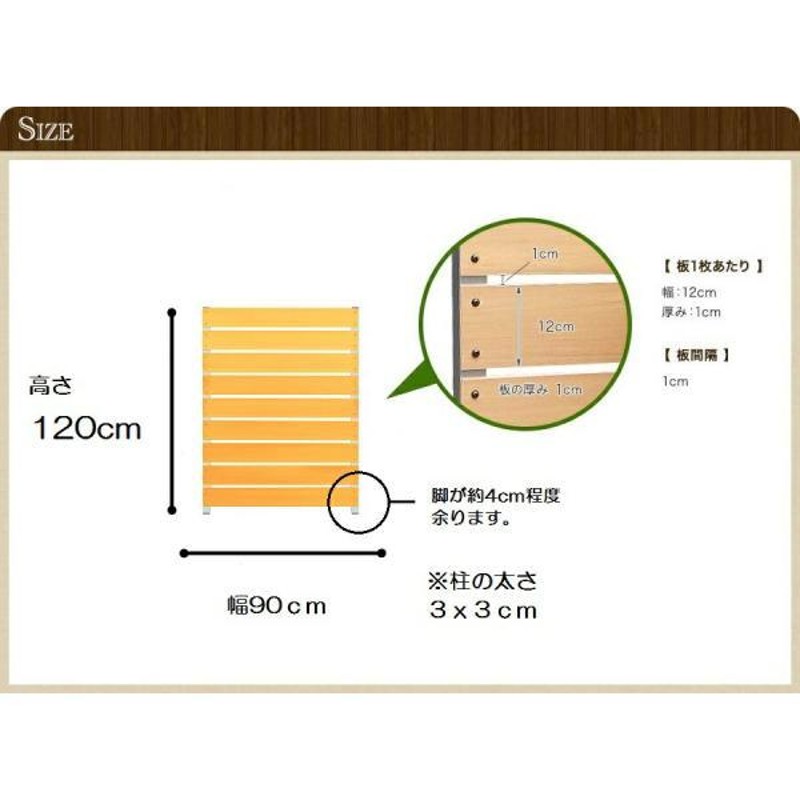 目隠しフェンス 樹脂フェンス (スクラッチ 短脚パネル 幅90cmｘ高さ120cm板間隔1cm) メッシュフェンス用目隠しフェンス  LINEショッピング