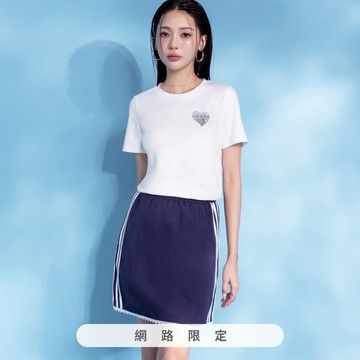 niceioi 韓系甜酷側邊飾條蕾絲牛津短裙