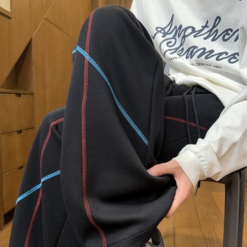 美式青少年寬鬆闊腿運動褲男 百搭潮流直筒休閒褲男