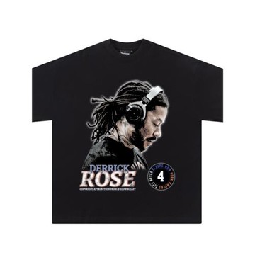 GlowBullet德里克羅斯人像尼克斯T恤ROSE短袖美式小領口重磅長袖