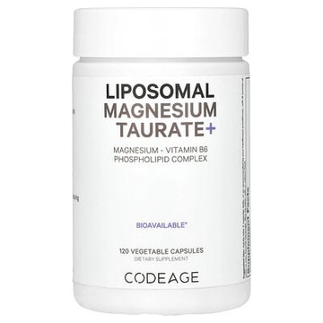 Codeage, 脂質體牛磺酸鎂 +120 粒素食膠囊