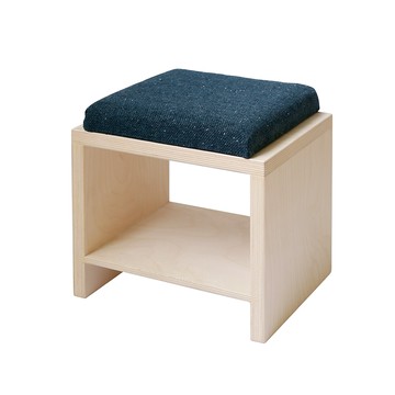 【hash】Hioh 混紡亞麻布座面巧疊小方凳-多色可選-藏藍
