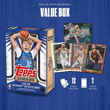 NBA 2025–26 Topps Flagship旗艦系列 Value Box盒─盒裝12包入