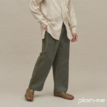 plain-me SEDO 軟呢織帶直筒長褲 PLN3806-232