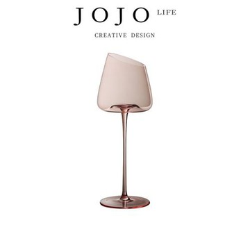JOJOS L.PD.pink.酒具北歐ins水晶玻璃紅酒杯斜口透明丨粉色