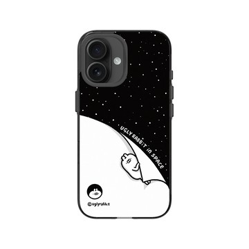 iPhone 16 Clear (相機按鈕) 酷墨灰 - Ugly Rabbit 醜白兔 - 宇宙休眠中