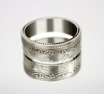 斯里蘭卡硬幣戒指錫蘭 1 盧比 1963 年男士硬幣戒指 女士硬幣戒指