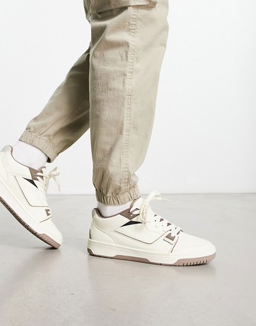 ASOS DESIGN retro trainers in brown and stone mix-Neutral