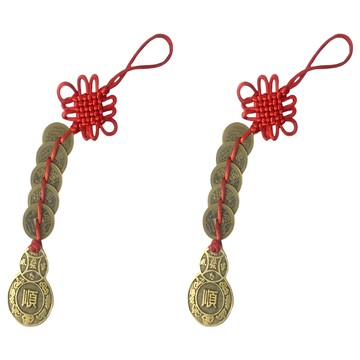 馥瑰馨盛 順發葫蘆五帝錢掛件 總長20CM 紅繩  0204  2個
