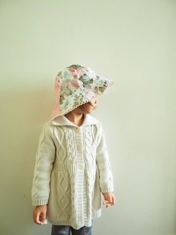 手作雙面油畫玫瑰圖案帽子 適合嬰兒小孩成人