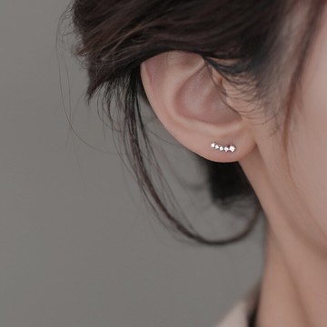 925純銀微笑耳釘女年新款潮簡約耳環夏笑臉ins冷淡風小巧耳飾