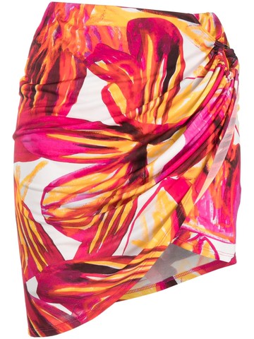 Louisa Ballou - Knight's Tour-print short skirt - women - Elastane/Viscose - M - Red