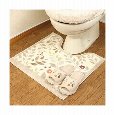 おしゃれ トイレマット スリッパ 2点セット 日本製 北欧 ベージュ かわいい 花 モダン フラワー オカ サンリーフ 通販 Lineポイント最大get Lineショッピング