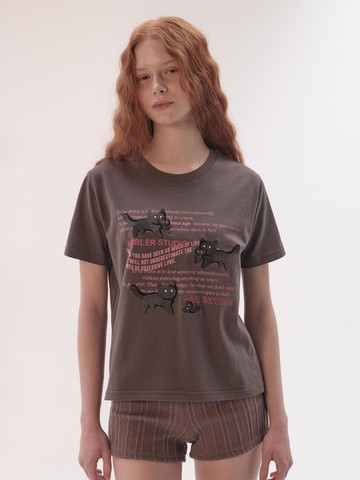 Cotton Embroidered Adventure T-Shirt [Dark-Gray] (AS1207)