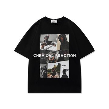 Hold Colour美式潮牌帥氣杜賓犬印花T恤男女ins潮流情侶bf短袖衫