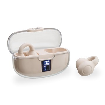 E-books 日韓耳夾氣傳導真無線藍牙5.3耳機 LED電量顯示 IPX4防水等級  E-EPA262  杏色