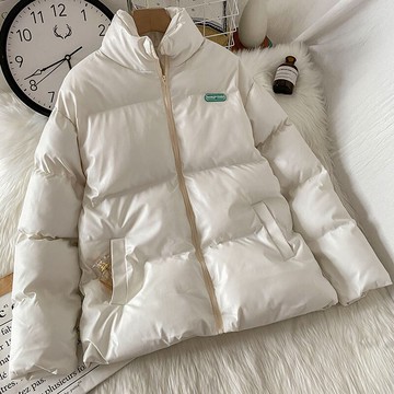 白色加厚面包服棉服女ins港風新款冬季設計感小眾棉襖外套