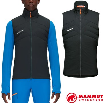 【MAMMUT 長毛象】男 Rime Light IN Flex彈性防風保暖可壓縮背心/1013-02170-00189 黑/幻影黑
