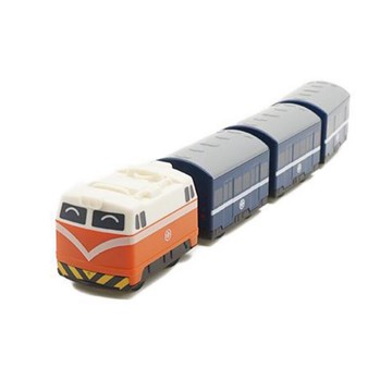 台鐵普通列車 E200型 鐵支路4節迴力小列車 迴力車 火車玩具 壓克力盒裝 QV009T3 TR台灣鐵道