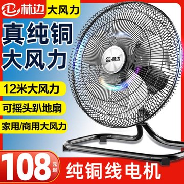 林邊搖頭趴地扇家用強力送風大功率工業車間風扇大風量落地爬地扇