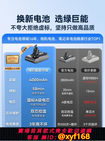 {可打統編 保固一年}綠巨能適配dyson戴森吸塵器電池V8V7吸塵機大容量V6更換V10配件11